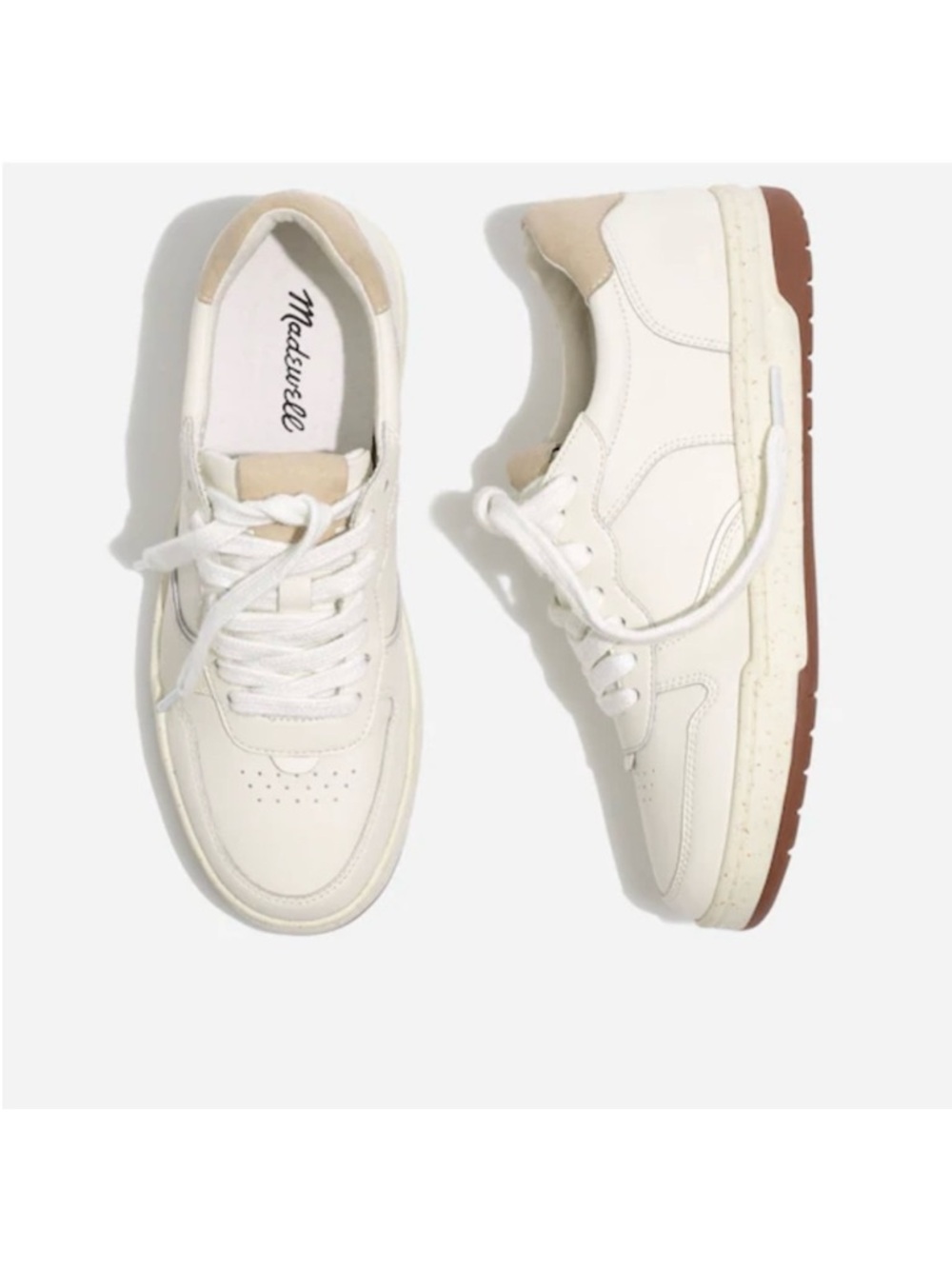 Madewell Court Leather Sneakers in Ivory 7